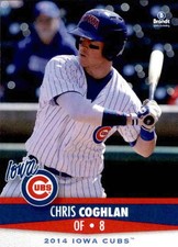 2014 Iowa Cubs Brandt #12 Chris Coghlan Clearwater Florida FL Baseball Card