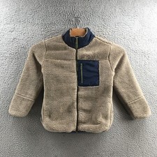 Tommy Bahama Full Zip Fleece Jacket Kids M Beige Long Sleeve Mock Neck Pockets