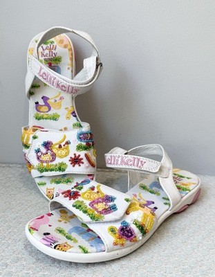 LELLI KELLY Girls Sz 2 EU 33 Beaded Animal Zoo Sandals Pelican Zebra Owl Turtle