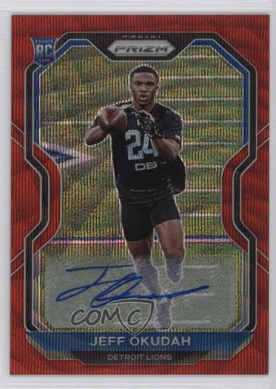 2020 Panini Prizm Red Wave /149 Jeff Okudah #359 Rookie Auto RC