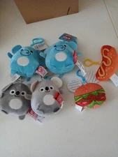 Clip On Cutie beans  Plush Toy  elephant koala bear hotdog hamburger