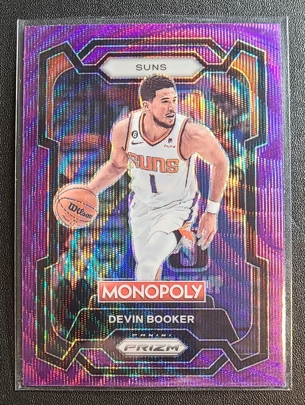 2023-24 Panini Prizm Monopoly - Devin Booker #72 Purple Wave Prizm