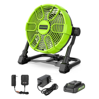 #ad #ad Greenworks 24V 10 inch Cordless Fan 665 785 CFM with 2Ah USB Battery and Charger $119.99