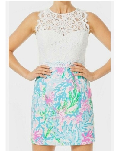 NWT Lilly Pulitzer Knee Length Lace Multi Color Dress $298
