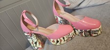 Pink & Gaffiti Platform high heeled shoes size 5