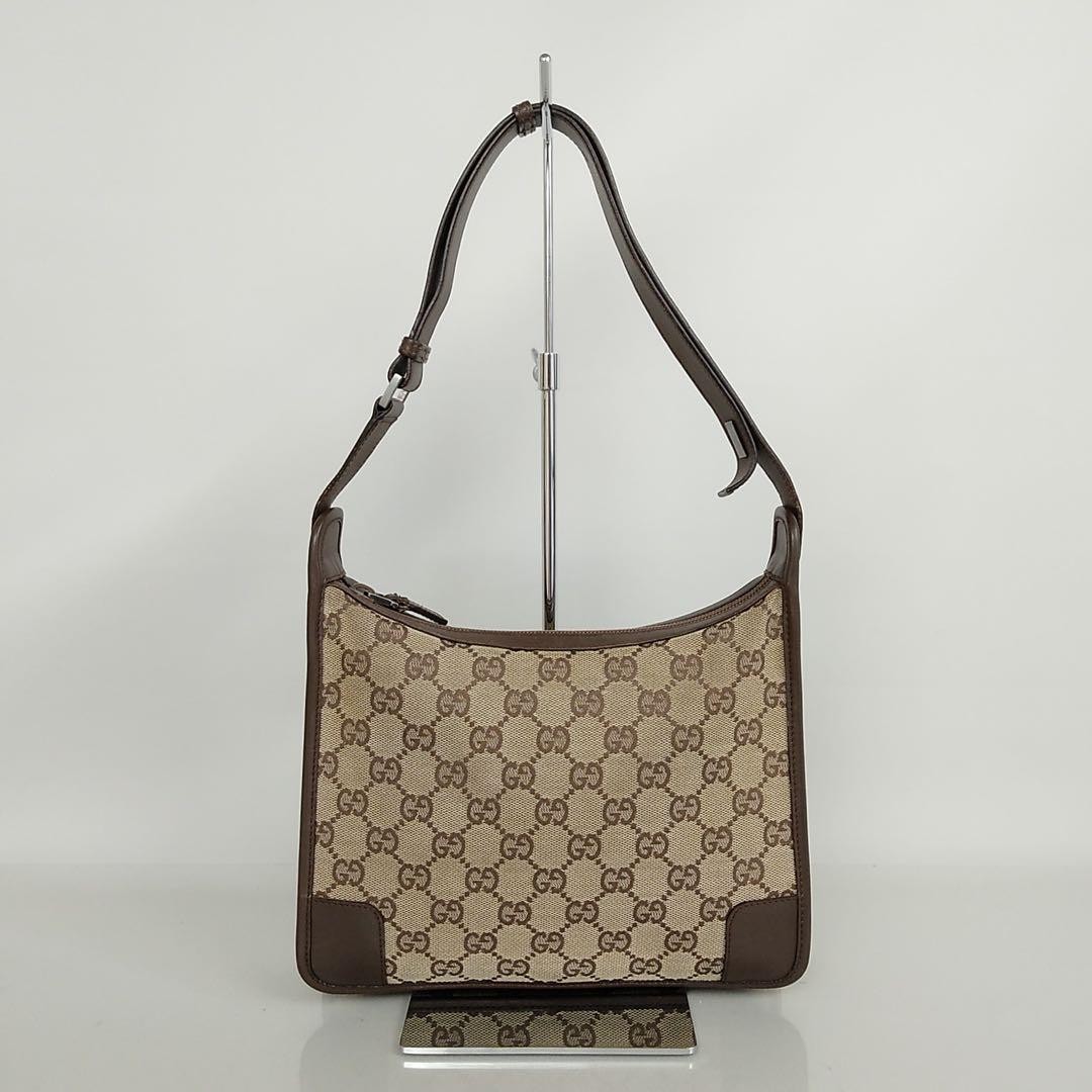 Gucci GG Canvas Handbag Brown Ladies Used