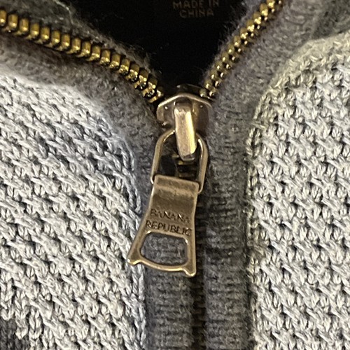 Maglione uomo Banana Republic 1/4 zip blu modello Argyle cotone taglia XL - Foto 5 di 5