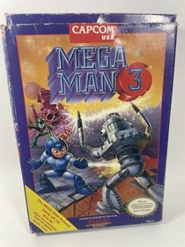 Nintendo Mega Man 3 (NES, 1990) - Styrofoam + GAME + Box Tested Works