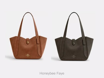 NWT Coach Hadley Turnlock Tote Bag CCC76 Suede | eBay