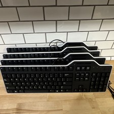 Lot of 4 Dell KB813t Wired USB Keyboard Black QWERTY Numeric Keypad TESTED 