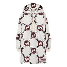 Gucci Cream G Interlocking Jersey Hoodie Dress