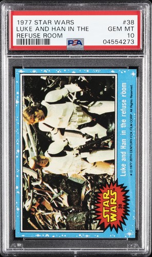 1977 Topps Star Wars #38 Luke and Han in the refuse room — PSA 10