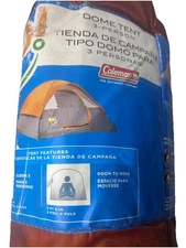 Coleman  3  Person Dome Tent 7 Ft x 7Ft Orange Brown Preowned Good