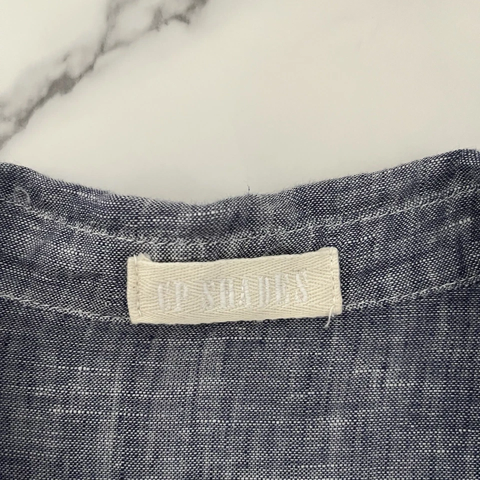 CP Shades Linen Split Neck Tunic Top Womens Size XS Beach Lagenlook Minimalist - Изображение 3 из 4