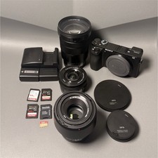 Sony a6500 Mirrorless Camera with Lenses, Battery Charger, SD Cards and Filters