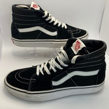 Vans SK8 Hi Black White Suede High Top Skate Shoes Women 8