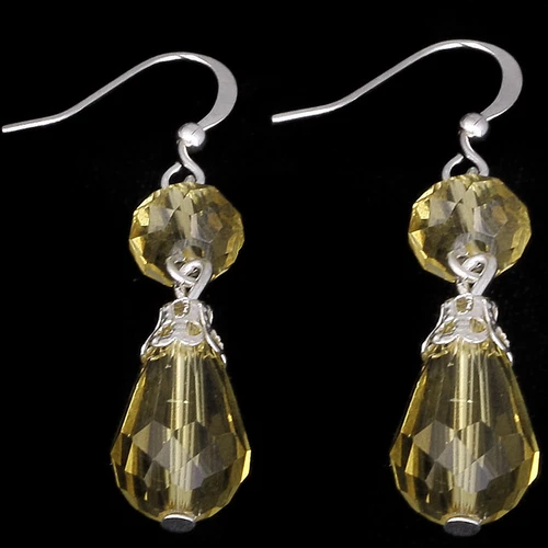 woman earrings crystal silver new
