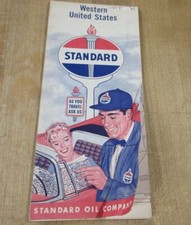 Vintage Standard Oil Map of Western United States (r)
