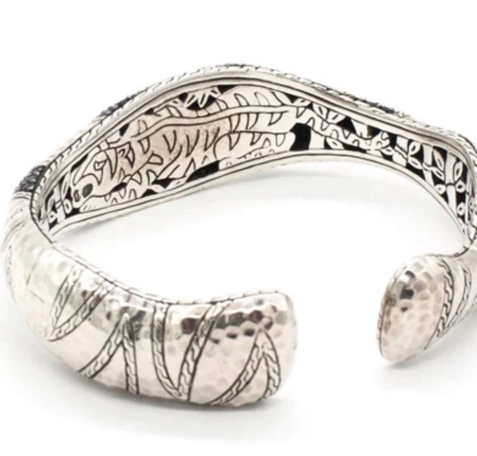 John Hardy Palu Macan SS with Black Sapphire Hammered Kick Cuff Bracelet - Image 4 of 4