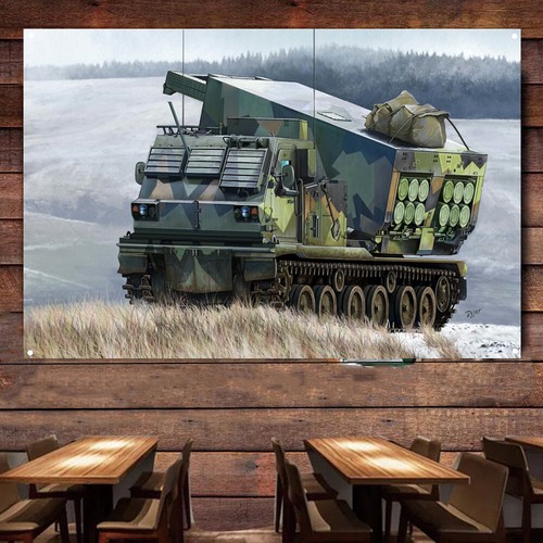 EE. UU. M270 A1 MLRS Póster Tapiz Único Arte Militar Bandera Colgante en la Pared - Imagen 1 de 6