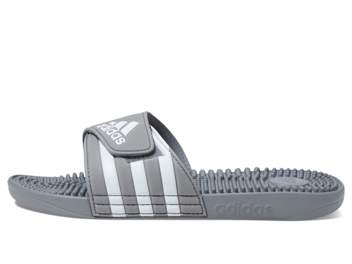New ADIDAS Adissage Unisex Slides Sandal Grey/White/Grey