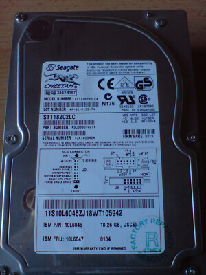 Festplatte Seagate Cheetah ST118202LC   18,26GB USCSI   IBM P/N 10L6046