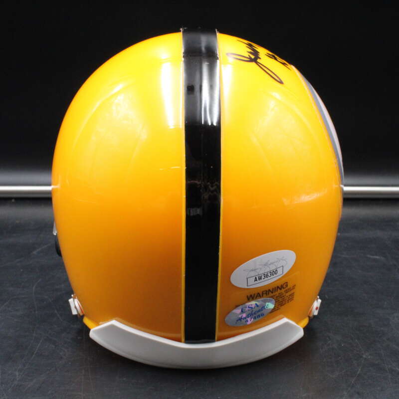 Jack Butler Signed Mini Helmet Steelers Auto HOF 12 Inscription JSA