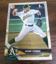 JEREMY EIERMAN 2018 BOWMAN DRAFT CARD BD-179 ATHLETICS (FIRST PROSPECT BASE)