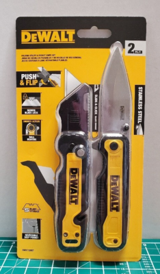 DEWALT Couteau Utilitaire Pliant Push And Flip Avec Récipient  Lot Multiple Dwht10992 0