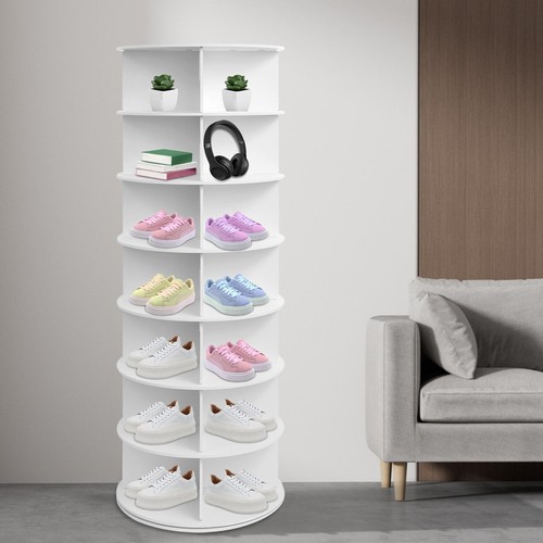 Rotating Shoe Rack 7 -Tiers Storage Shelves 360 Degree Rotating Shoe Tower Rack- - Picture 6 of 12