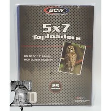 25 BCW 5x7 Photo Print Document Toploader Holder Plastic Rigid Case Standard