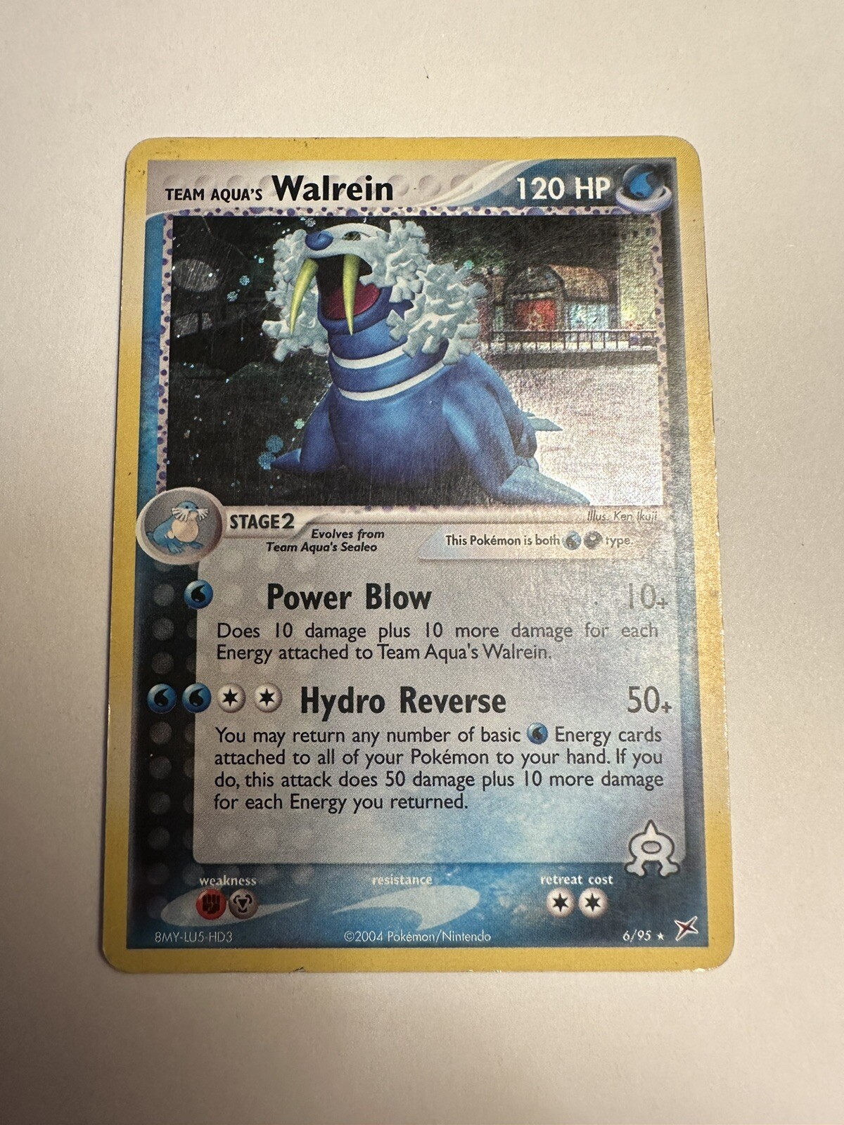 TEAM AQUA’S WALREIN 6/95 EX TEAM MAGMA VS. AQUA SET HOLO POKEMON CARD MP 26Z