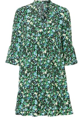 Neu Tunika-Kleid Gr. 38 Schwarz Blau Damen Sommerkleid Mini-Dress Freizeitkleid