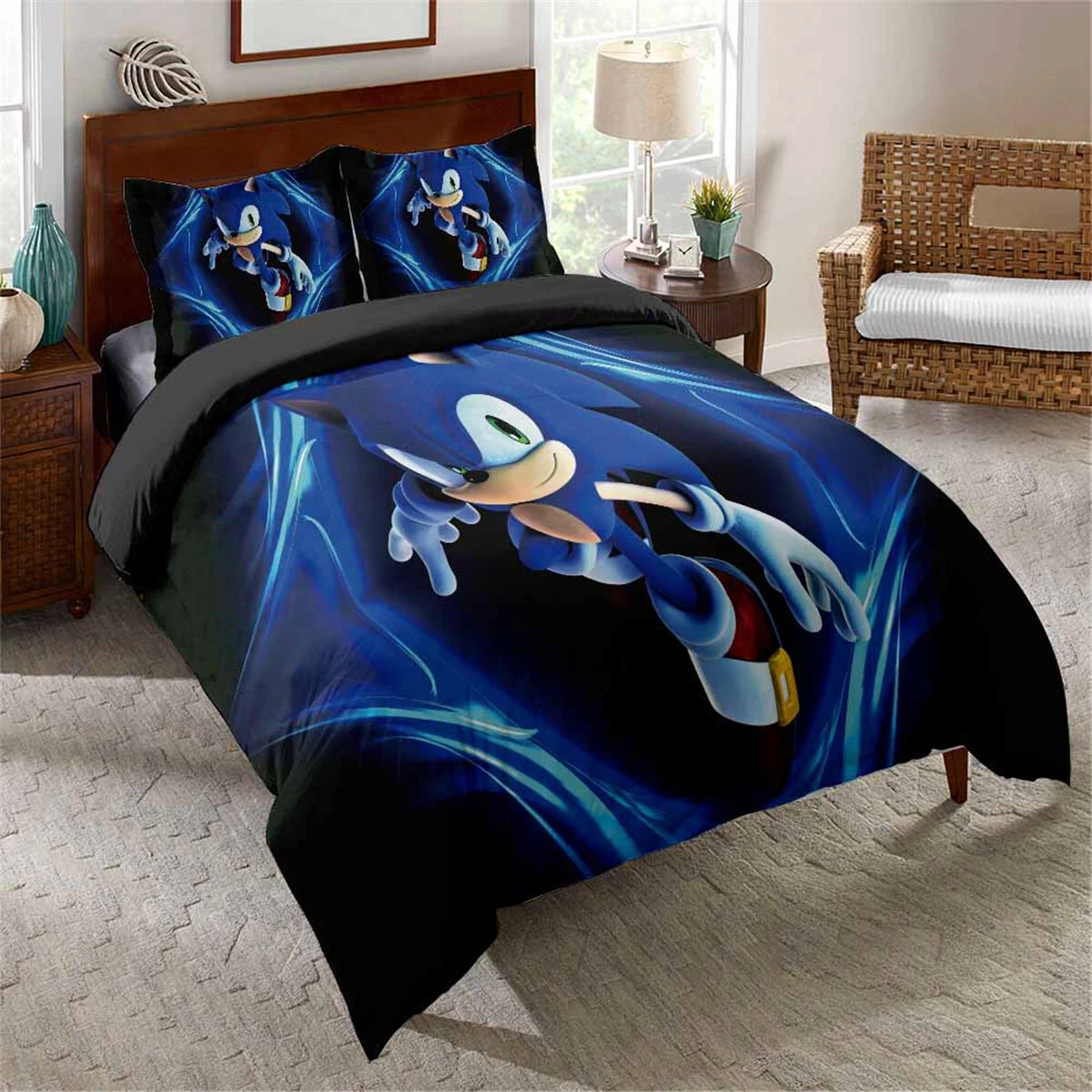 Sonic The Hedgehog Single Double Queen King Bed Quilt Doona Bedding Set