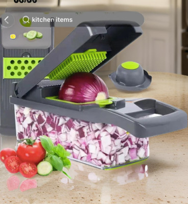 16 in 1 Gemüsehacker Salat Obst Mandoline Schneider Lebensmittel Würfelschneider Schäler