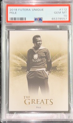 Pop 1/1!?2018 PELE FUTERA UNIQUE GOLD FOIL #112 PSA 10 ?ONLY 1 