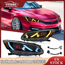 TT-ABC LED Projector Headlights DRL For Honda Accord 4DR 2016 2017 Front Lamps
