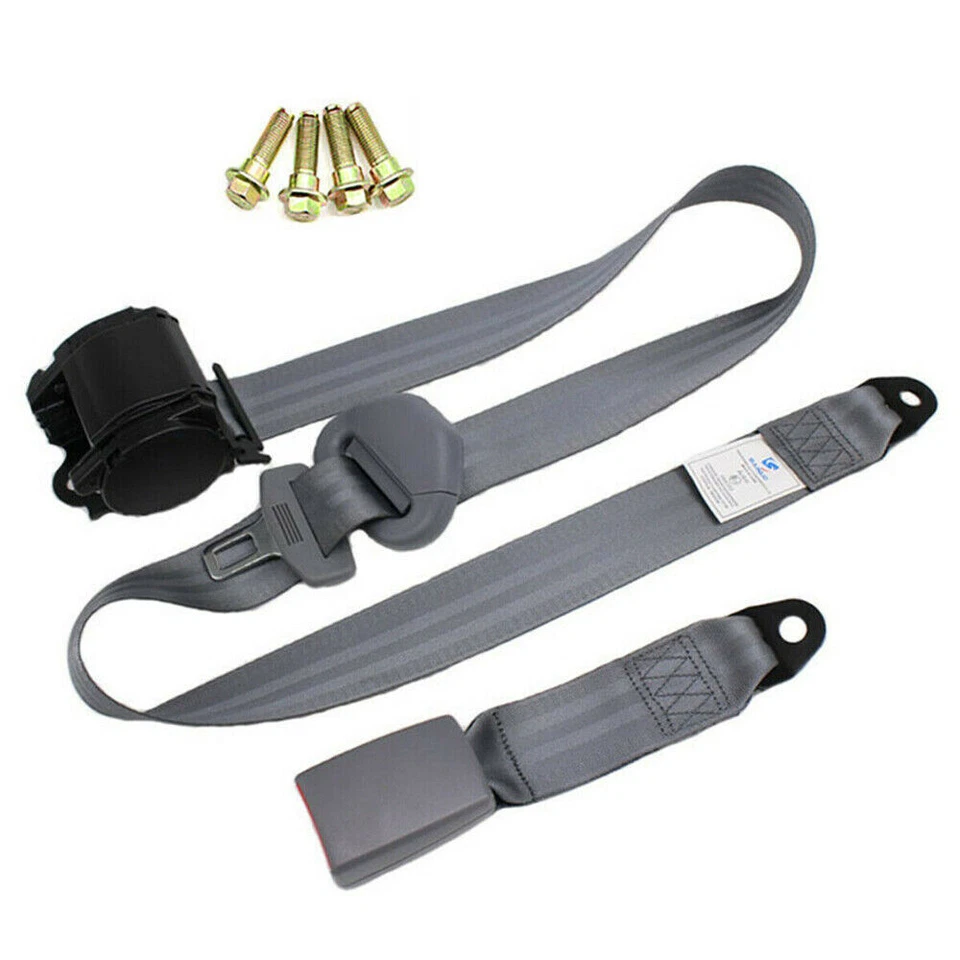 Retractable 3 Point Car Safety Seat Belt Lap & Diagonal w/Release Camlock USA - Image 4 of 4