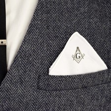 Masonic Compass  Square With G Pocket Square XPS009-G