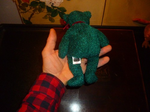 TY Beanie Baby 2001 Holiday Teddy orsacchiotto verde con raro errore etichetta - Foto 4 di 7