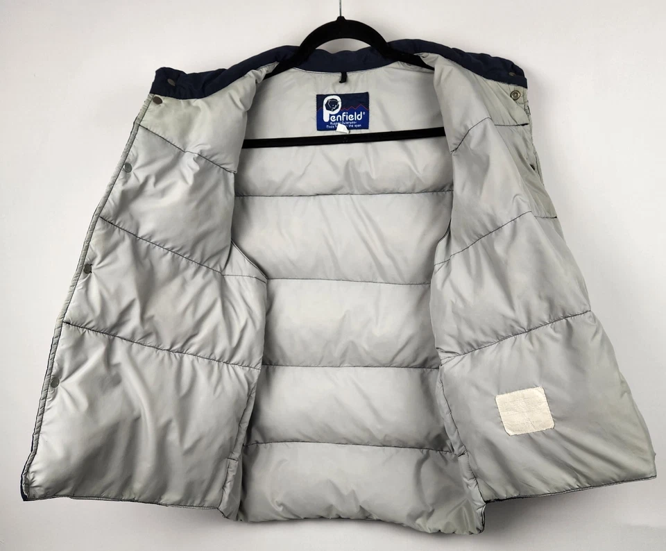 Penfield Vest Mens Sz L Blue Puffer Made in USA Snap Buttons Pockets READ  - Image 3 of 4
