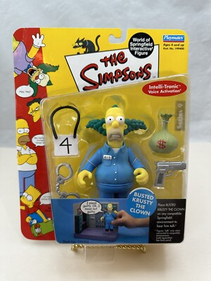 #ad The Simpsons BUSTED KRUSTY THE CLOWN Figure World of Springfield WOS 2002 NEW $24.50