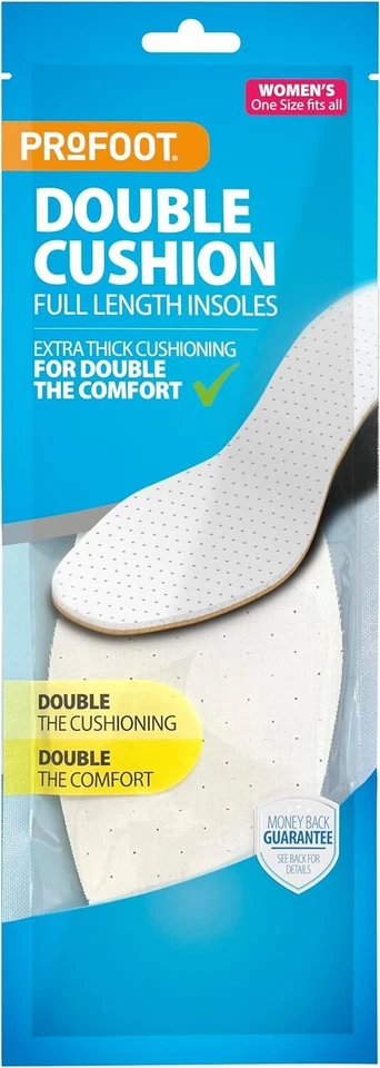 Profoot Double Cushion Insoles Full Length Insoles - Women's One Size Fits All