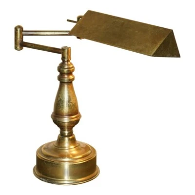 LÁMPARA BANQUEROS ARTICULADA GRANDE MUY PESADA ORIGINAL RAGOT FRANCIA BRONCE DORADO - Imagen 1 de 4
