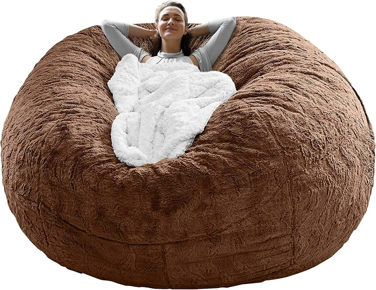  7ft Giant Fur Bean Bag Chair for Adult Living Room