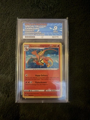Pokémon Special Delivery Charizard SWSH075 2022 Promo Card Ace 9 Graded