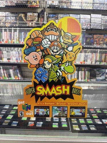 Super Smash Bros N64 Countertop Standee (retro Color Scheme) 13 Inches Tall