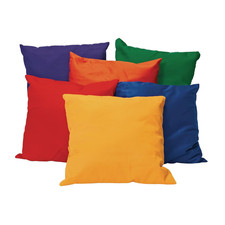 Set of 6 Washable 20" Square Bright Pillows for Cozy Play Areas