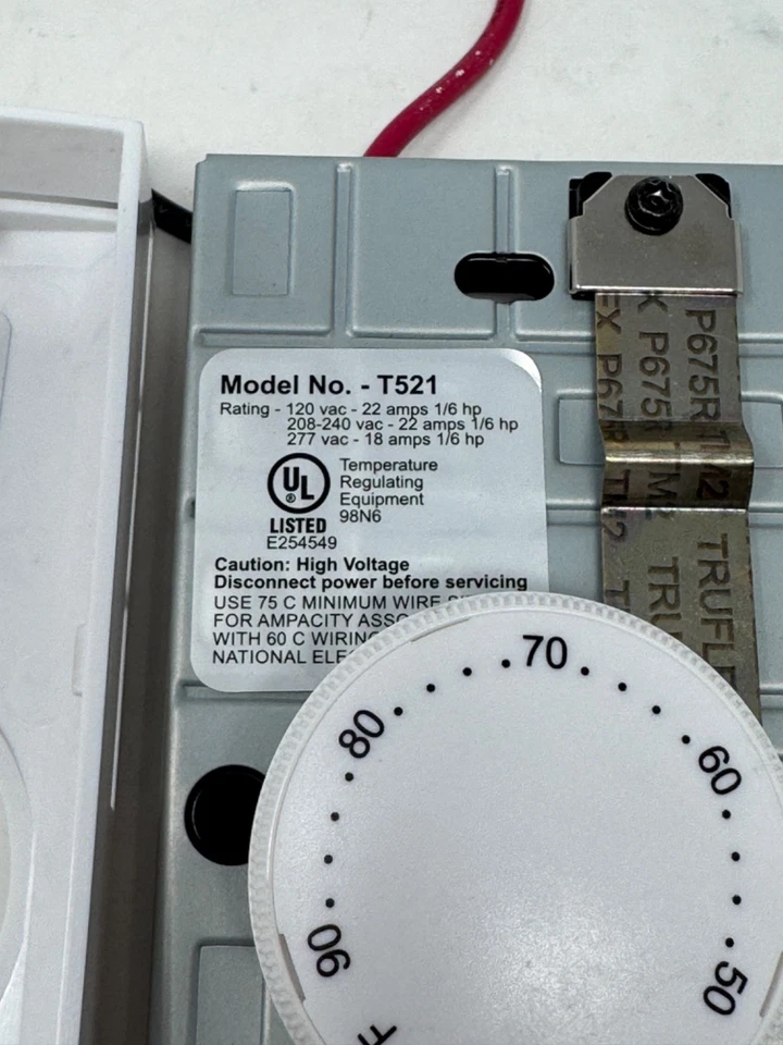 Termostato monopolo 22 ampères tensão de linha 120/240/208 volts branco - Imagem 4 de 4