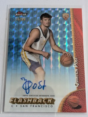 Topps Finest Basketball Quinten Post San Francisco RC Auto Flashback /99